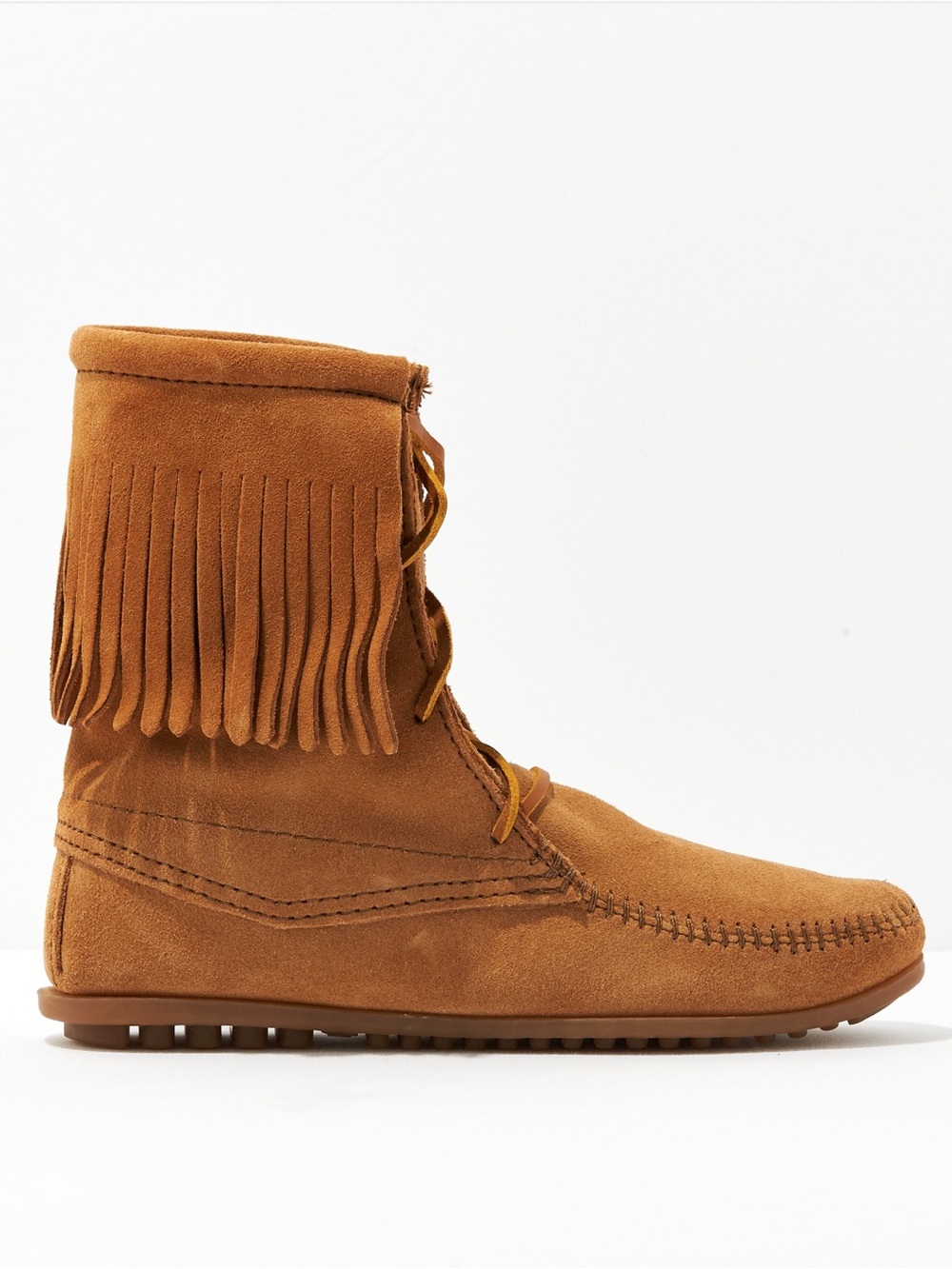 Minnetonka Tramper Ankle Hi Brown Suede Bootie, 7